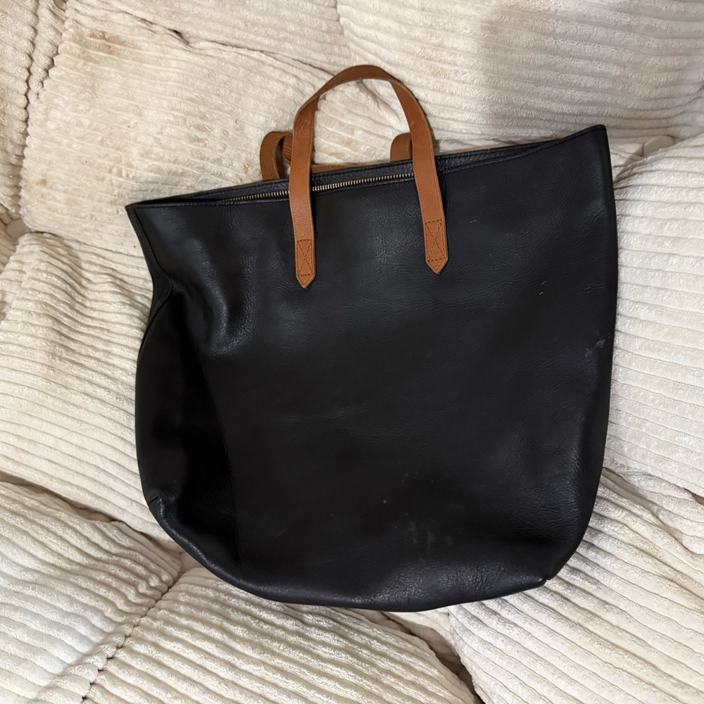 Madewell Black w/ Brown Transport Tote